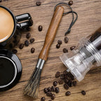 3PCS Professional Coffee Brush, Coffee Grinder Brush Set, Natural Boar Bristles Black Walnut Handle Espresso Machine Cleaning Tool, Coffee Cleaner Brushes Coffee Tool for Barista Home Kitchen