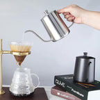 Easyworkz Gage Gooseneck Pour Over Coffee Kettle 20 oz Stainless Steel Hand Drip Long Narrow Spout, Silver