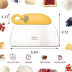 Bench Scraper for Bread, Stainless Steel Dough Cutter and Scraper Double Sided Scale Metal Food Scraper Chopper Kitchen Baking Tool for Cake Pastry, with Plastic Grip