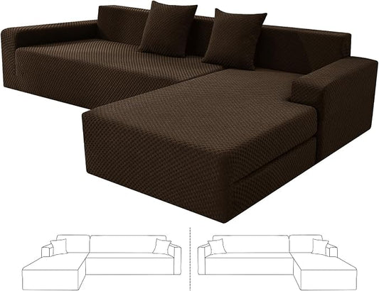 ZNSAYOTX Sectional Couch Covers, Stretch Jacquard Slipcovers by ZNSAYOTX