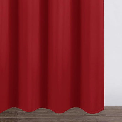 Blackout Curtains 52 x 95 inch/Bright Red Curtains Set of 2 Panels/Thermal - Image 9