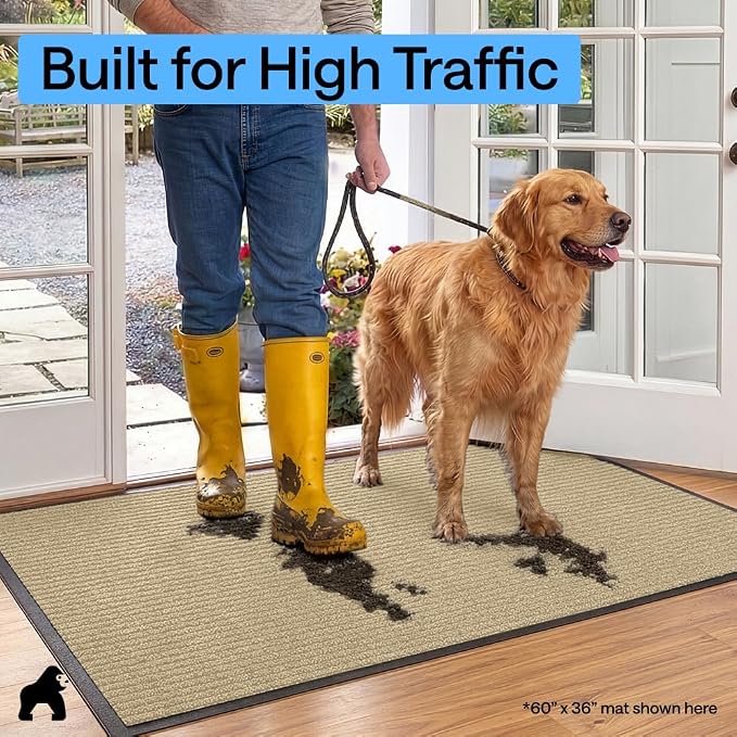 GORILLA GRIP Waterproof Traffic Guard Door Mat, Indoor Outdoor Heavy Duty - Image 7