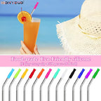 36PCS Food-Grade 12 Colors Metal Straws Reusable Silicone Tips,Only Fit Diameter 0.32In- 8mm Stainless Steel Straws, BPA Free, Eco-Friendly