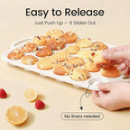 Vinino 2Pack Mini Silicone Muffin Pans for Baking with Metal Reinforced Frame, 24 Cups Mini Size Nonstick Cupcake Pan, BPA Free Oven Dishwasher Safe Baking Mold for Muffins Cupcakes