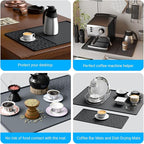 Silicone Coffee mat 24''x16'' – Non-Slip Bar Mat with Detachable Drying Layer for Espresso Machines, Countertops & Dish Racks