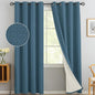 Yakamok Dusty Blue Linen Textured Curtains 84 Inches Long by Yakamok