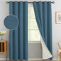 Yakamok Dusty Blue Linen Textured Curtains 96 Inches Long by Yakamok