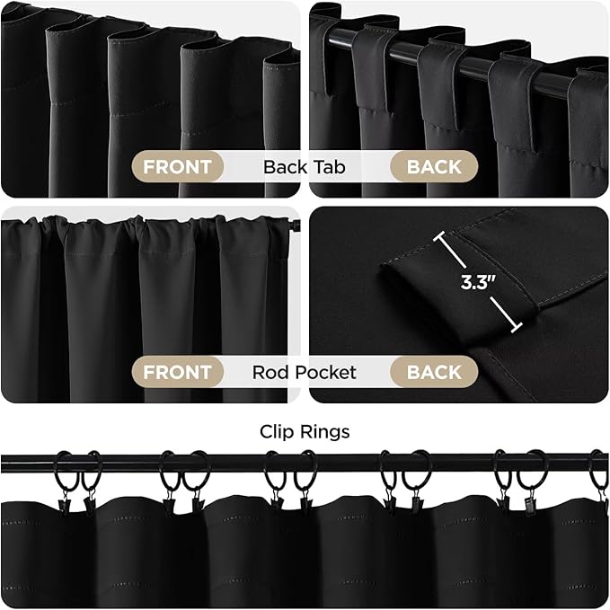 Joydeco Blackout Curtains for Bedroom, Room Darkening Noise Reducing - Image 4