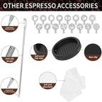 53.3mm Espresso Accessories Kit, 24PCS Coffee Tamper Set，Barista Kit, WDT Tool,stainlesss Frothing Pitcher, Stirrer, Tamper Mat, Latte Art Pen ， Coffee puck screen