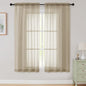 Sheer Taupe Curtains for Bedroom Living Room 63 Inch Length 2 Panels, Airy Soft by WelvetBLK