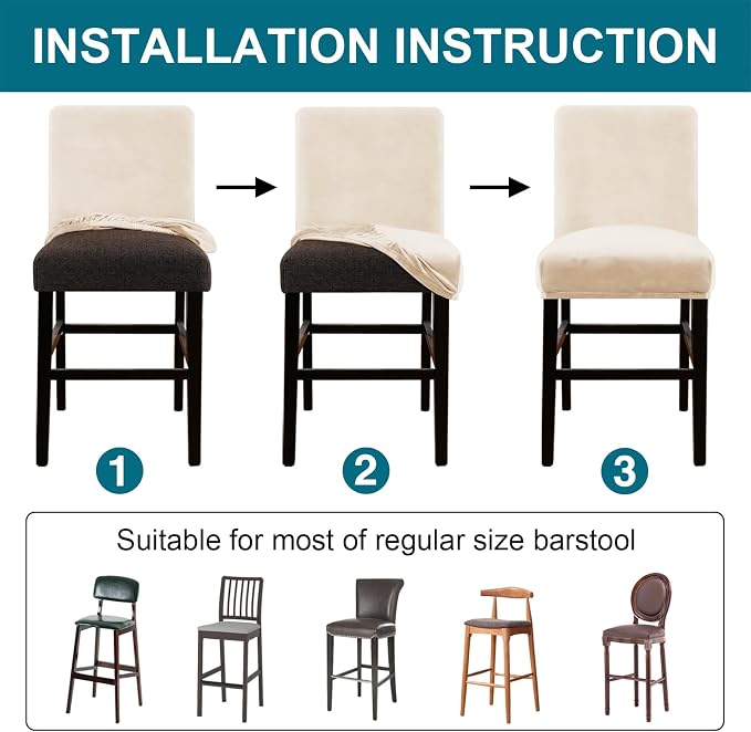 Turquoize Bar Stool Covers 4 Pack Bar Stool Covers - Image 5