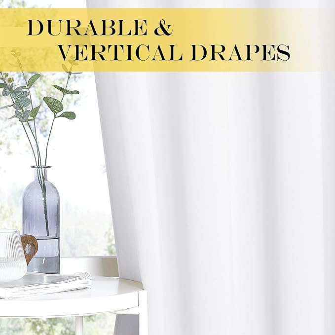 NICETOWN White Room Darkening Curtain 63 inches Long - Image 5