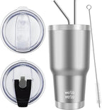 WETOWETO 30 oz Tumbler Stainless Steel Vacuum Insulated Coffee Ice Cup Double Wall Vacuum Coffee Tumbler for Hot and Cold drinks, Suitable for Beach, Travel, Party, Office (Stainless, 1 Pack)