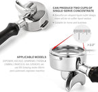 CrossCreek 58mm Espresso Double Spouts Portafilter with 2 Ear | Fits E61 | Flair/Rocket/Sanremo/Expobar etc. | Stainless Steel Basket and Solid Wood Handle | Espresso Accessories