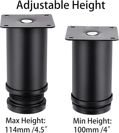 OwnMy 4PCS 4 Inch Furniture Legs Feets Metal Cabinet Legs, Adjustable Round - Image 4