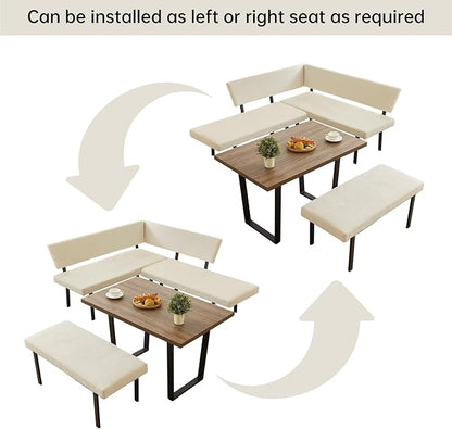 HIPIHOM 3-Piece Corner Dining Table Set - Image 4