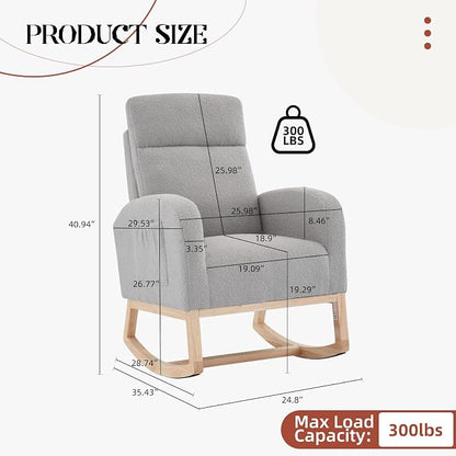 GAOMON Rocking Chair Glider for Nursery, Comfy Rocker Nursery - Image 3