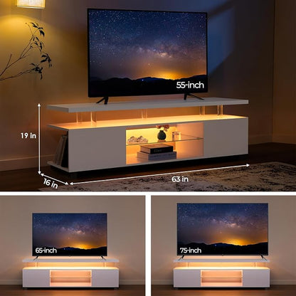 Cubehom TV Stand for 75+ inch TV, LED TV Stands for Living Room, Long - Image 2