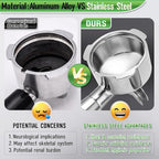51mm Portafilter for CASABREWS 3700/CM5418, Dual Spout Espresso Handle with Siam Rosewood Grip & 304 Stainless Steel Basket