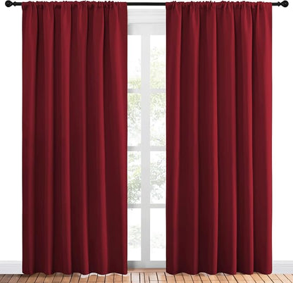 NICETOWN Christmas Burgundy Blackout Curtains and Drapes - Image 2