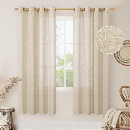 Semi Sheer Linen Curtains 78 Inch Length - Image 2