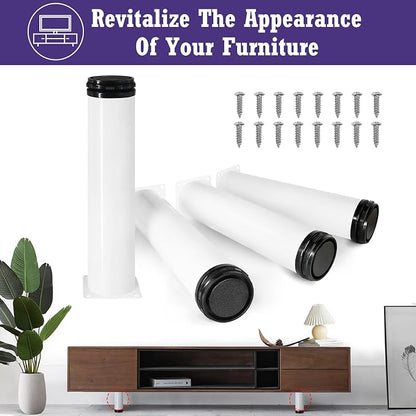 10 Inch Metal Furniture Legs Stainless Steel Adjustable Legs White Metal Legs - Image 2