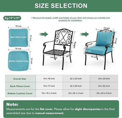 Summsun Faux Linen Outdoor Chair Cushions, Water Resistant Backrest and Seat - Image 8