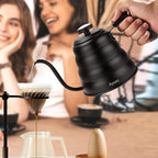 Gooseneck Kettle for Manual Drip Coffee & Tea 40oz Stainless Steel Pour Over Coffee Kettle with Thermometer Tea Kettle for Stovetop,1200ml,6 Cup,Silver,1Pack