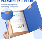 12 Pcs Classification Folders Letter Size,Back to School Supply for Teacher, Student, 2 Pocket Dividers Pressboard File Folder Bulk with 2 Fasteners,2 in Expanding File Organizer (Dark Blue)