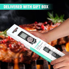 HAUSHOF Instant Read Meat Thermometer Digital, High Accuracy Cooking Thermometer, Scroll Interface Food Thermometer with Timer, Quick-Setting Kitchen Temperature Probe for Grill, Smoker, BBQ, Frying
