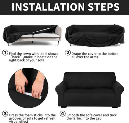 Peryiter 3 Pcs Couch and Loveseat Covers Set Sofa Cover - Image 3