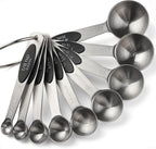 Magnetic Measuring Spoons Set of 9 Stainless Steel Stackable Measuring Spoons Heavy Duty Nesting Teaspoons Tablespoons for Measuring Dry and Liquid Ingredients