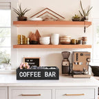 ELLDOO Coffee Bar Wooden Storage Box with Removable Grids, Station Organizer Pod Holder, Rustic Coffee Accessories for Counter, Farmhouse Kitchen, Black