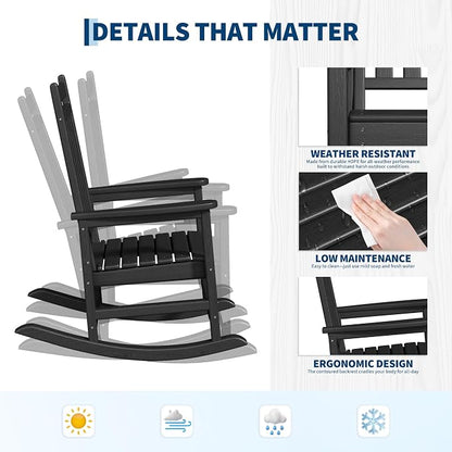 GarveeLife Rocking Chair Outdoor Set of 2 - Image 5