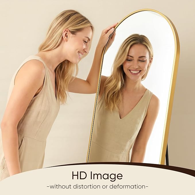 Antok 81" x41” Arched Full Length Floor Mirror, Free Standing/Wall Mount/Leaning - Image 7