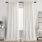 Cream Linen Back Tab Curtains 86 Inch Length by Nanspring