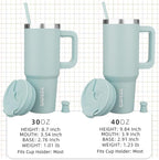 BJPKPK 40 oz Insulated Tumbler With Lid And Straw Stainless Steel Tumblers Cup With Handle For Women And Men,Blue Haze