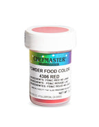Chefmaster Red Dry Powder Candy Color | Vibrant Shades | Chocolate, Macarons, Fondant | Decorating | Professional-Grade Dye | Easy-to-Use | Manufactured in USA | 3 grams
