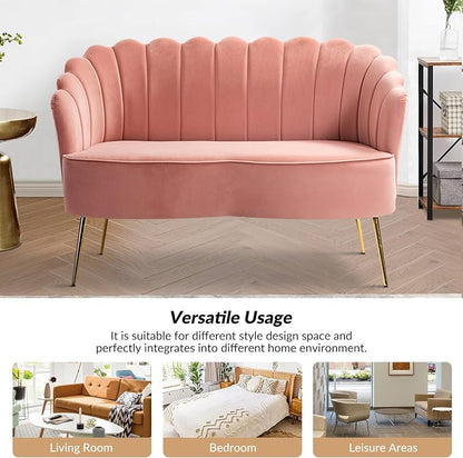HULALA HOME Velvet Loveseat Sofa - Image 5