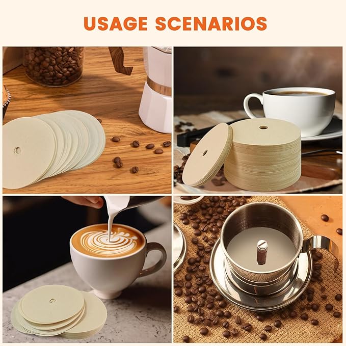 400 Pack Of Natural, Unbleached 3.75-Inch Disposable Coffee Filter Discs, Designed for Percolator Coffee Makers. Ideal for Use At Home, Office, Or Camping.