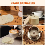 400 Pack Of Natural, Unbleached 3.75-Inch Disposable Coffee Filter Discs, Designed for Percolator Coffee Makers. Ideal for Use At Home, Office, Or Camping.