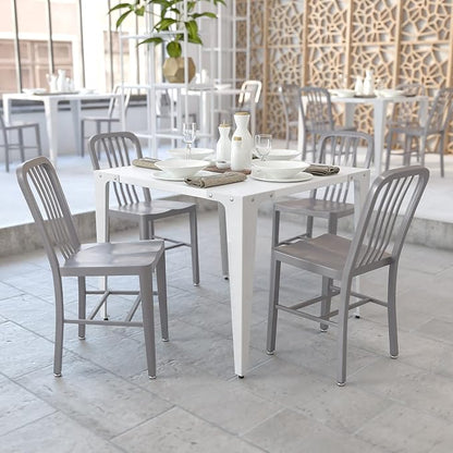 Flash Furniture Gael Indoor/Outdoor Modern Metal Dining Chairs, - Image 2