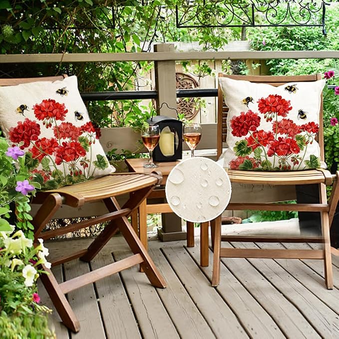 RABUSOFA Spring Summer Outdoor Pillow Covers 20x20 Inch Waterproof - Image 5