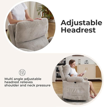Rocking Chair Nursery with Adjustable Armrests, Electric Glider Recliner - Image 4