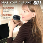 【100 Pack - 12 oz Disposable Coffee Cups To Go with Lids Sleeves and Straws 100% Biodegradable & Compostable Pla Eco Friendly Paper Coffee Cups for Tea Coffee Hot Chocolate