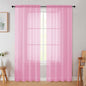 Pink Sheer Curtain for Bedroom Living Room 72 Inches Long 2 Panels Set by WelvetBLK