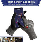 Schwer ProGuard Highest Level Cut Resistant Work Gloves PR3326 for Extreme Protection，ANSI A9 Cut Gloves with Reinforced Thumb, Non Slip, Breathable, Durable, Touch-screen, Non PFAS, Black 1 Pair（S）