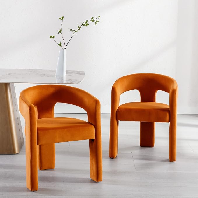 BESTANO Set of 2 Modern Velvet Fabric Upholstered Dining Chairs by BESTANO