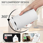 YINBAOGE Insulated Travel Coffee Mug Spill Proof Leak Proof Pobtable To Go Camping Stainless Steel Coffee Tumbler Reusable Coffee Cups with Lids Thermos for Hot and Cold Drink (White, 12 OZ)