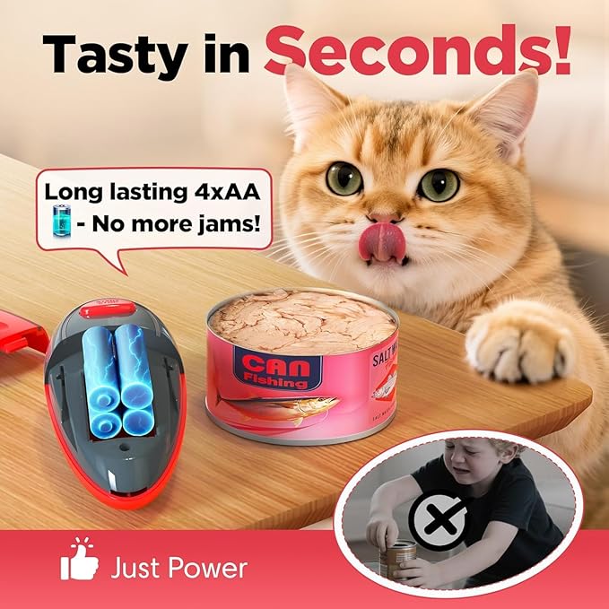 One Touch Electric Can Opener Open Almost Can with Smooth Edge, Electric Can Openers for Kitchen Food-Safe Magnetic Catches Cover, Electric Can Opener for Seniors, Arthritis and Chef